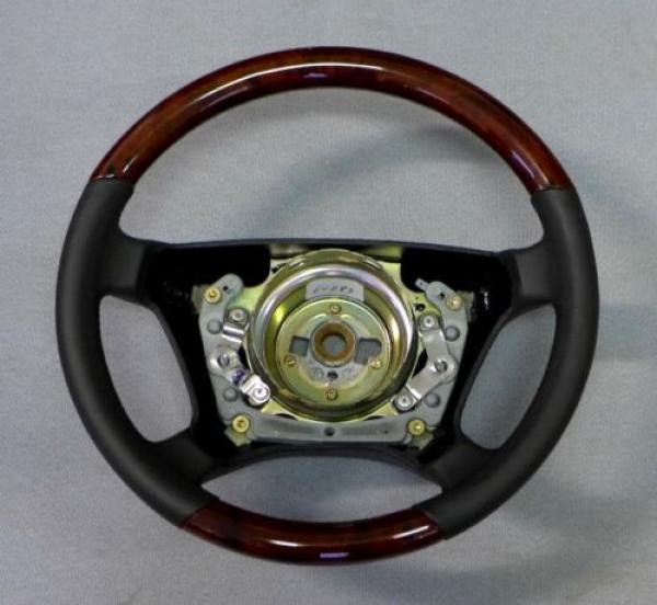 Lenkrad Airbaglenkrad in Wurzelholz/Leder passend für Mercedes R129 / W124 / W140 / W201 / W202 / W210