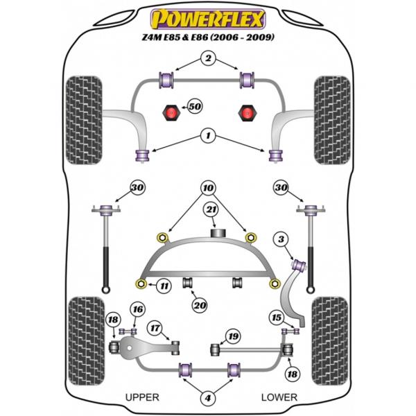 POWERFLEX rubber mounting rear axle vertical foremost fit for BMW E46 / E83 / X3 / Z4 (pic 10)