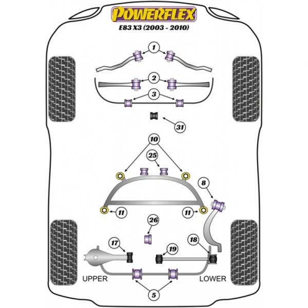 POWERFLEX rubber mounting rear axle vertical foremost fit for BMW E46 / E83 / X3 / Z4 (pic 10)