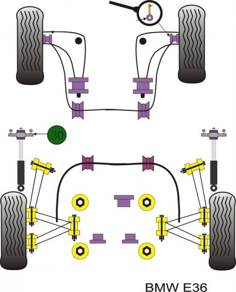 POWERFLEX shock absorbers guide support set fit for BMW E30 / E36 / E46
