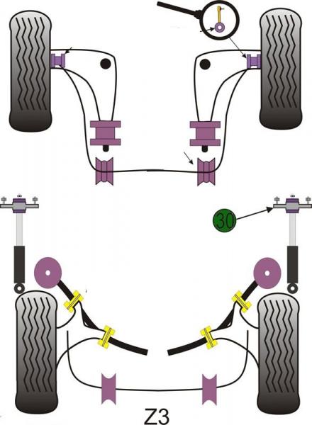 POWERFLEX shock absorbers guide support set fit for BMW E30 / E36 / E46