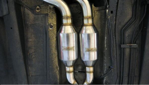 HIgh Flow Fächerkrümmer inklusive 300 Zeller Euro3D4 Sportkatalysatoren passend für BMW 3er E46 mit M52/M54
