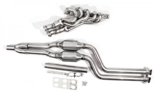 HIgh Flow Fächerkrümmer inklusive 300 Zeller Euro3D4 Sportkatalysatoren passend für BMW 3er E46 mit M52/M54