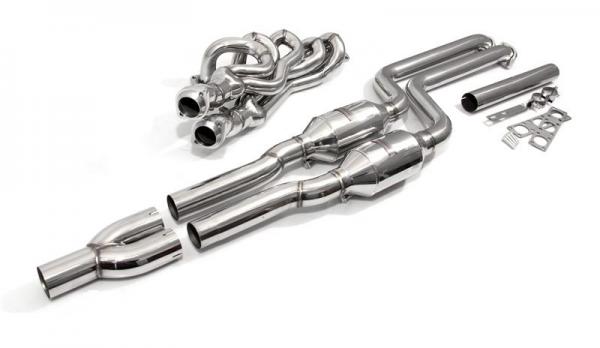 HIgh Flow Fächerkrümmer inklusive 300 Zeller Euro3D4 Sportkatalysatoren passend für BMW 3er E46 mit M52/M54