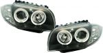 H7/H7 Headlights BLACK with Angel Eyes fit for BMW 1er E81 E82 E87 E88