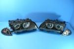 H7/H7 Scheinwerfer mit Angeleyes SCHWARZ passend für BMW 3er E46 Limousine/Touring 98 - 08/01