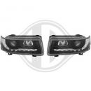 H1/H1 Headlights clear/black with LED position light fit for VW Passat B4 93-97