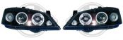 H1/H1 Headlights with Angeleyes BLACK fit for Opel Astra G